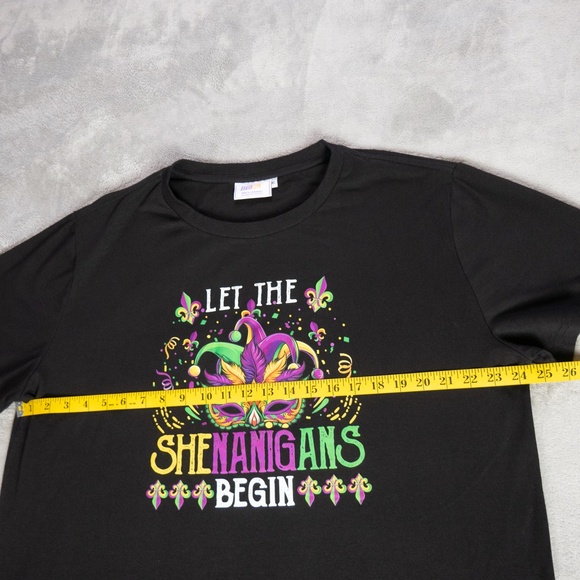 Arvihill Men's XL Funny Mardi Gras Graphic Tee “Let The Shenanigans Begin” Shirt - Picture 7 of 12